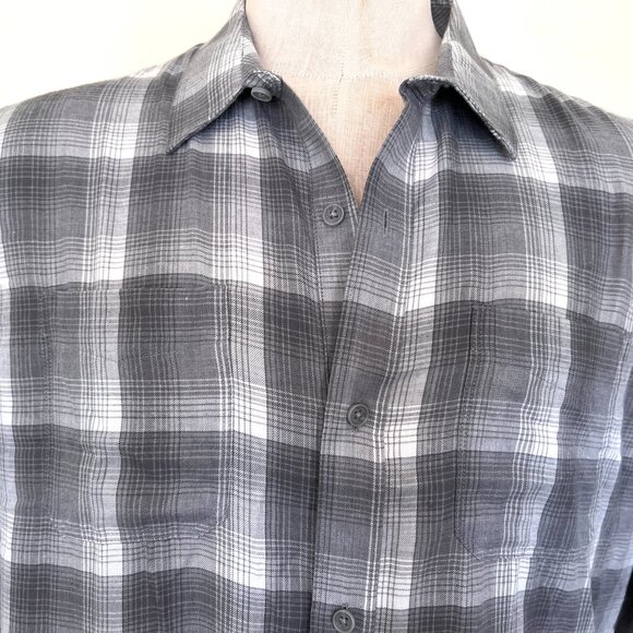 NWT Travis Mathew Lightweight Gray Plaid Long Sleeve Shirt - Size XL - Picture 3 of 7